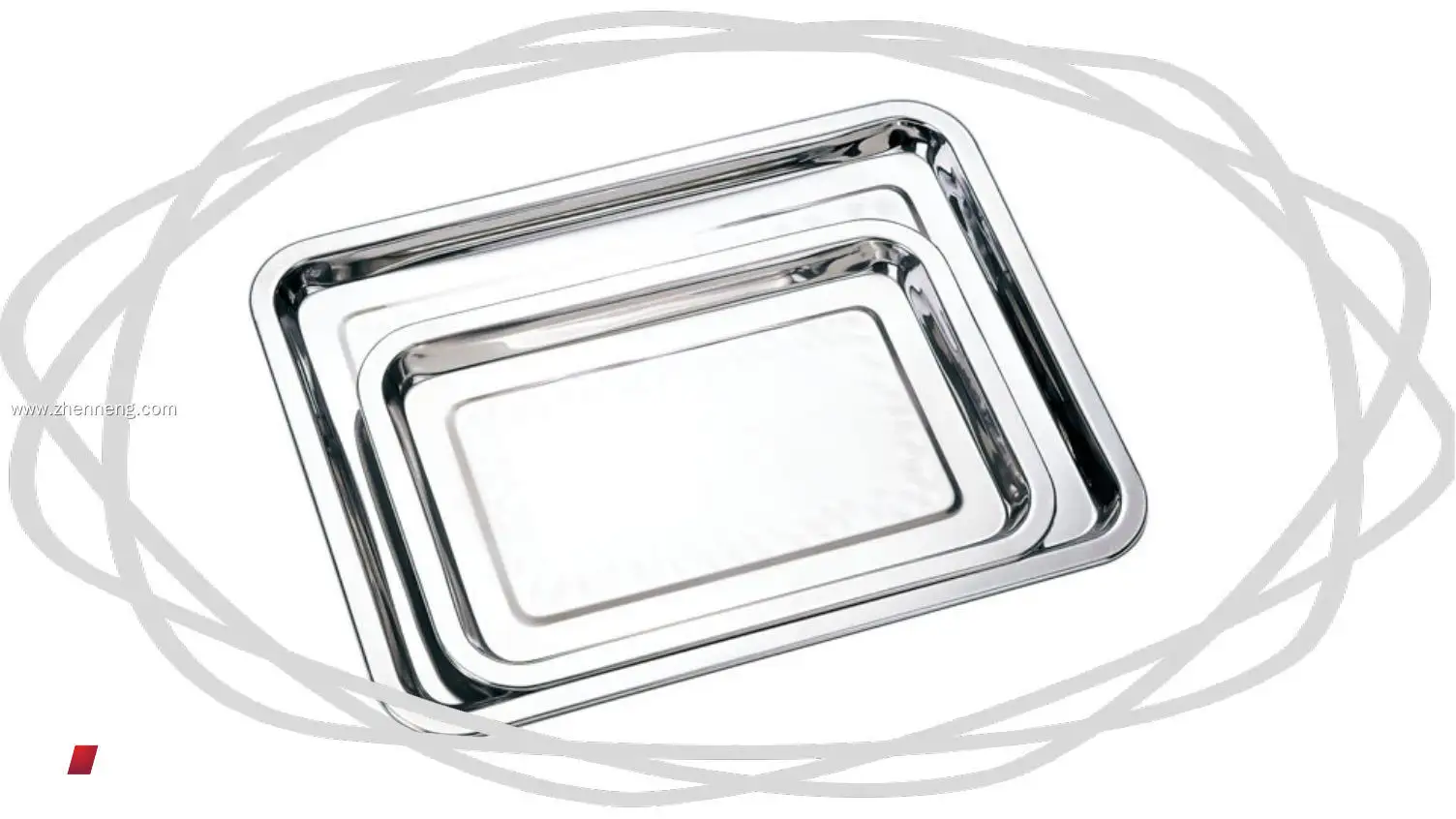 Stainless Steel Rectangle Buffet Serving Tray 1