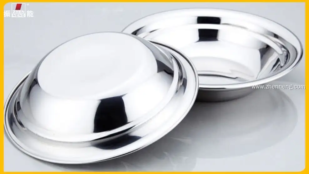 28厘米不锈钢自助餐托盘 - 不易变形的圆形托盘 1