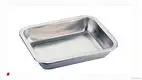 Stainless Steel Rectangle Serving Tray with Shallow Handle 1