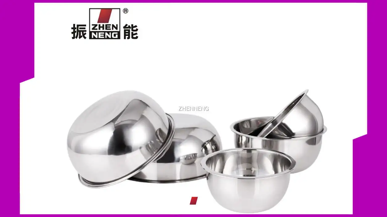 Rundes Gewürzbecken aus Edelstahl (28 cm) mit passender Suppenschüssel 1