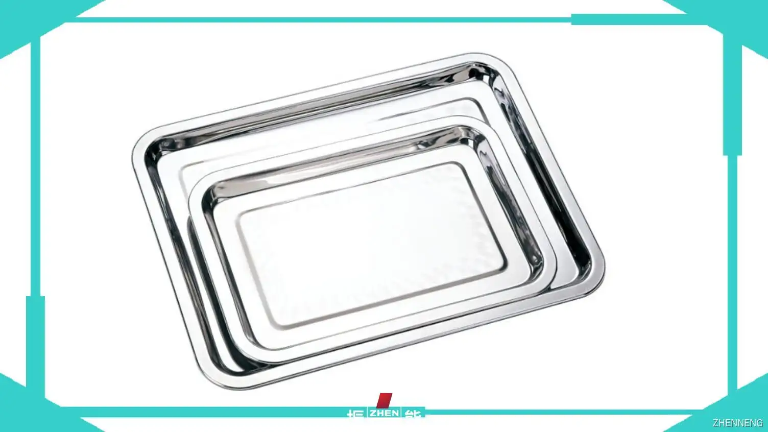Rectangular Stainless Steel Serving Tray - Customizable Compartment Design1 1