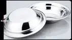24cm Stainless Steel Multi-purpose Round Tray - Metal Buffet Tray 1