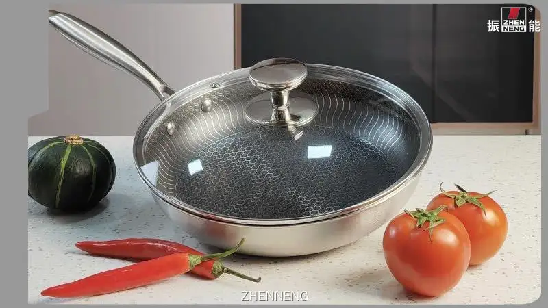 Honeycomb Stainless Steel Non-Stick Frying Pan 1