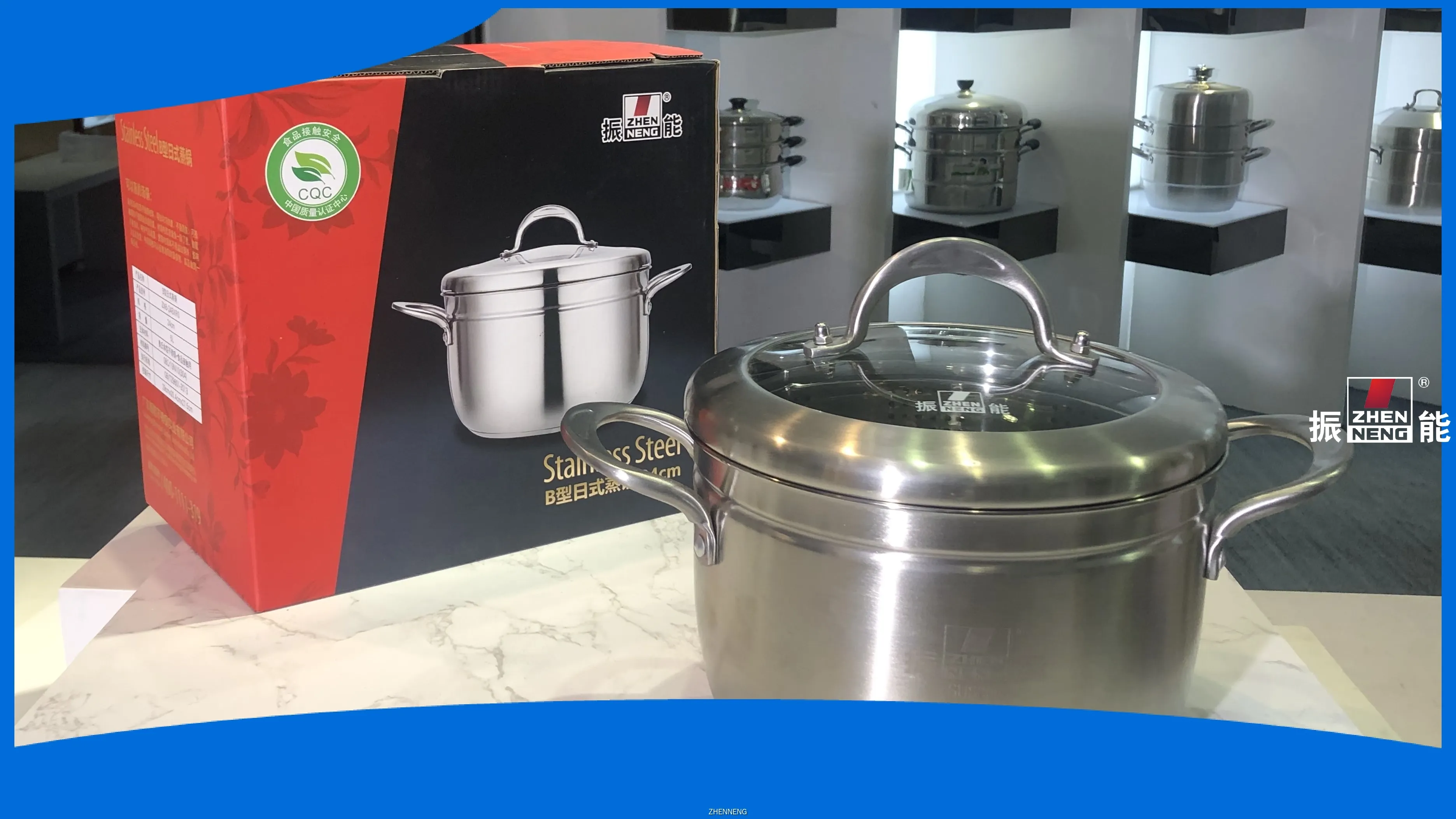 Stainless Steel Casserole Stockpot with Steamer Basket - ZHENNENG: Anti-Rust, Easy to Clean, Built-In Lid Steamer 1