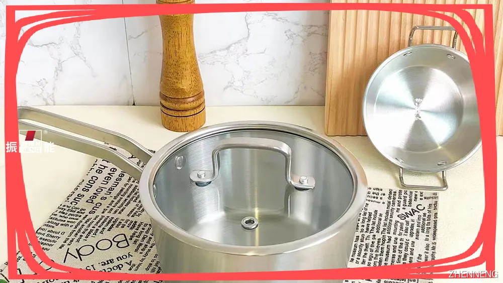 Tri-ply Stainless Steel Saucepan Set with Glass Lid & Induction Compatible 1