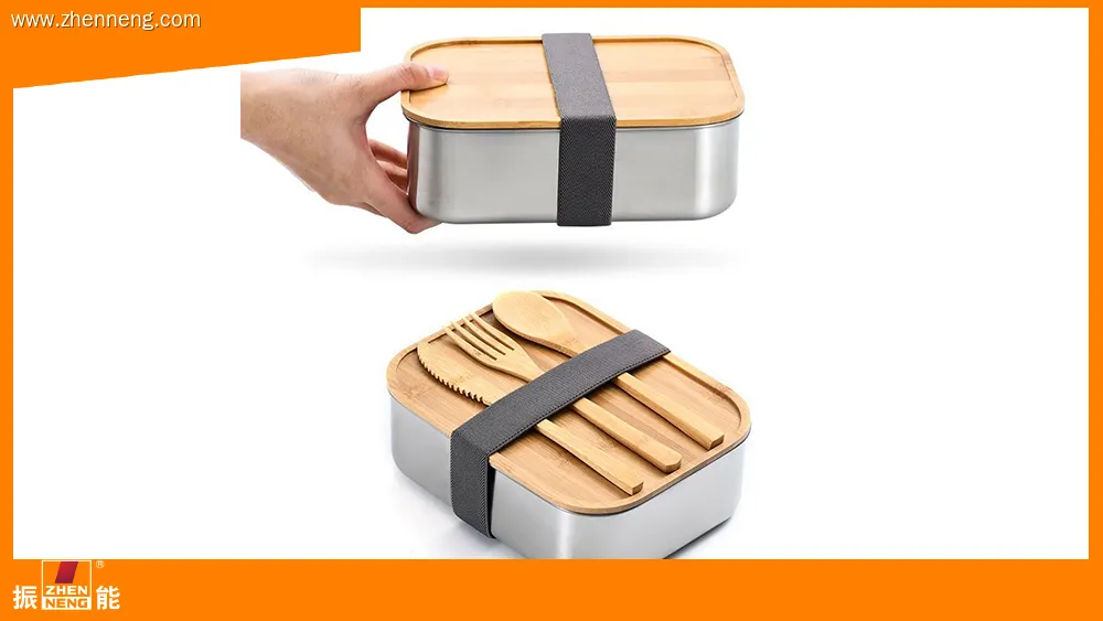 304 Stainless Steel Food Container with Bamboo Lid - Best Steel Dinner Set 1