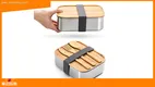 304 Stainless Steel Food Container with Bamboo Lid - Best Steel Dinner Set 1