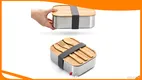 304 Stainless Steel Lunch Box Set with Bamboo Lid - High Quality Dinnerware 1
