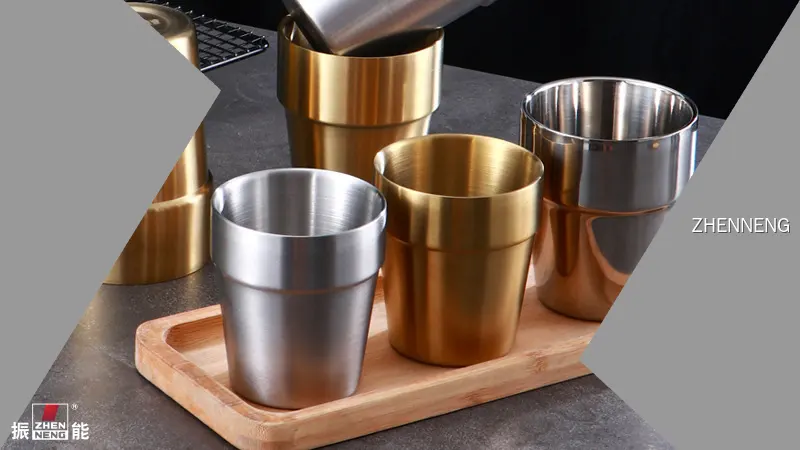 Stainless Steel Double Wall Cups - Best Quality Steel Dinner Set 1