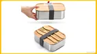 304 Stainless Steel Lunch Box with Bamboo Lid - Corrosion-Resistant and Multi-Grid Design 1