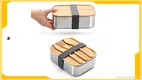 Stainless Steel Food Container Set with Bamboo Lid 1