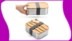 304 Stainless Steel Lunch Box Set with Bamboo Lid - Safe, Durable, Multi-Grid Design 1