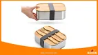 304 Stainless Steel Food Container with Bamboo Lid 1