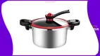 Red and Black Micro Pressure Cooker - Fast, Safe, Efficient & Versatile 1