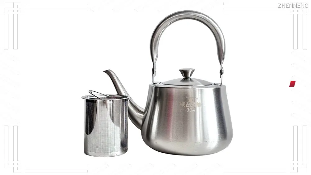 Zhenneng 18/8 Stainless Steel Teapot with Tiny Mesh Infuser - Stainless Steel Tea Kettle 1