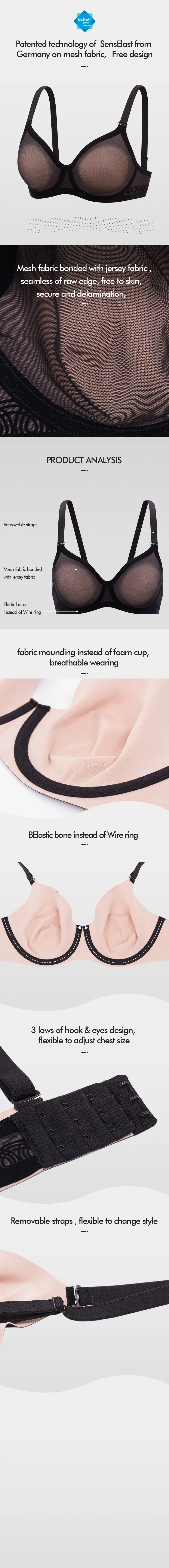 Soutien-gorge moulé en maille pour femme, sexy et doux
