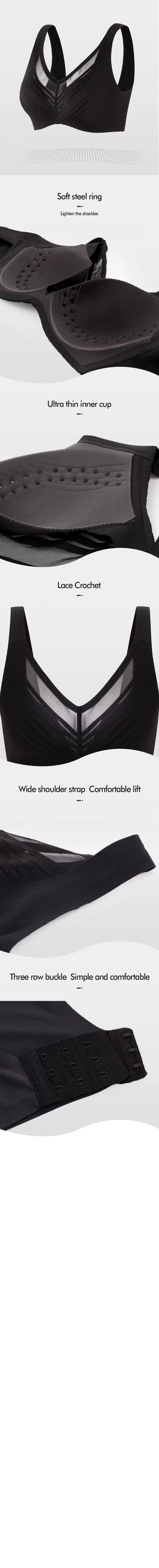 Soutien-gorge sans armatures, confortable et sans coutures en dentelle pour femme