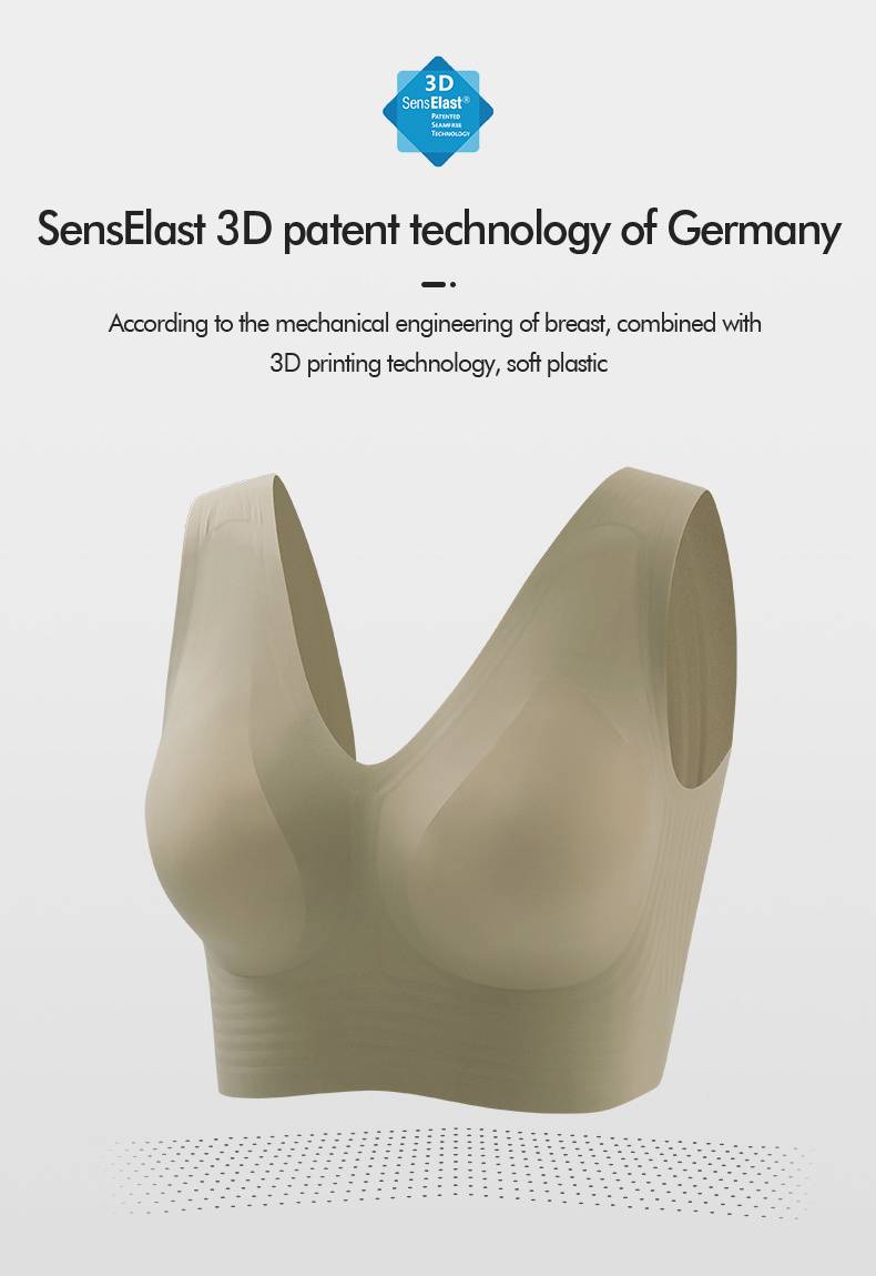 Soutien-gorge sans coutures à maintien optimal avec impression 3D Senselast, technologie brevetée, haute élasticité et excellente reprise de forme 1