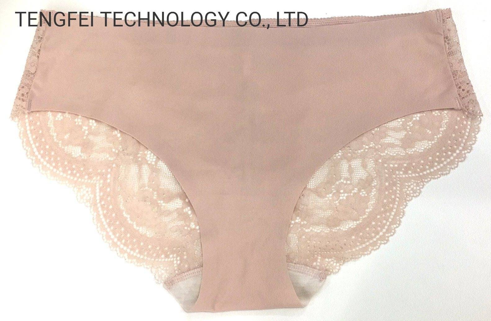 Culotte en maille sans coutures confortable et sexy à dos en dentelle pour femme 1