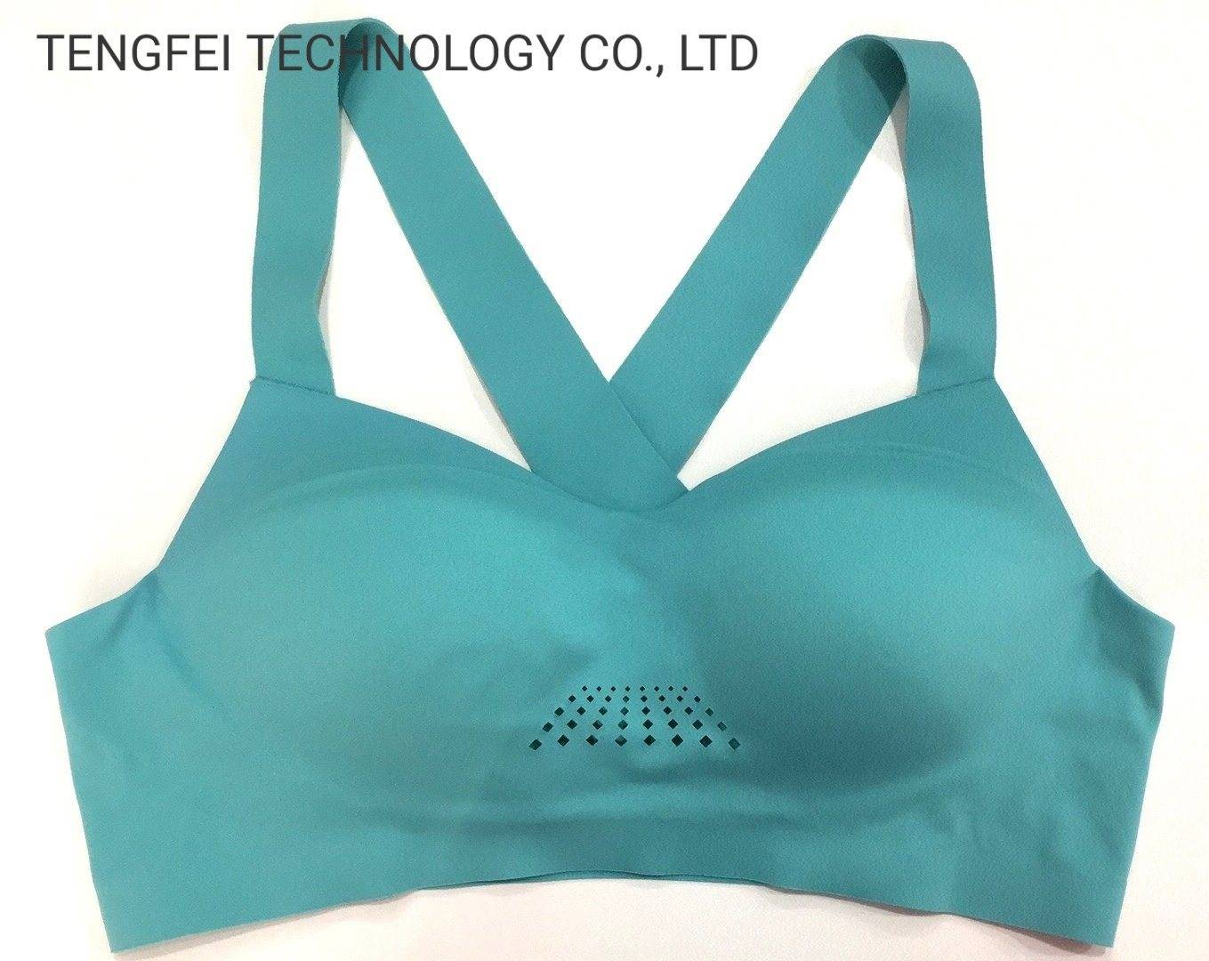 Soutien-gorge de sport sans coutures à dos croisé et perforation laser pour femmes 1