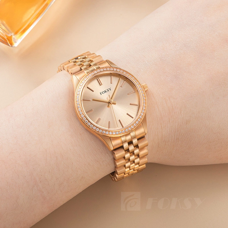 Custom Women Watch Quartz Watch Stainless Steel 5ATM Pearl Diamond Display 205-7-1019 1