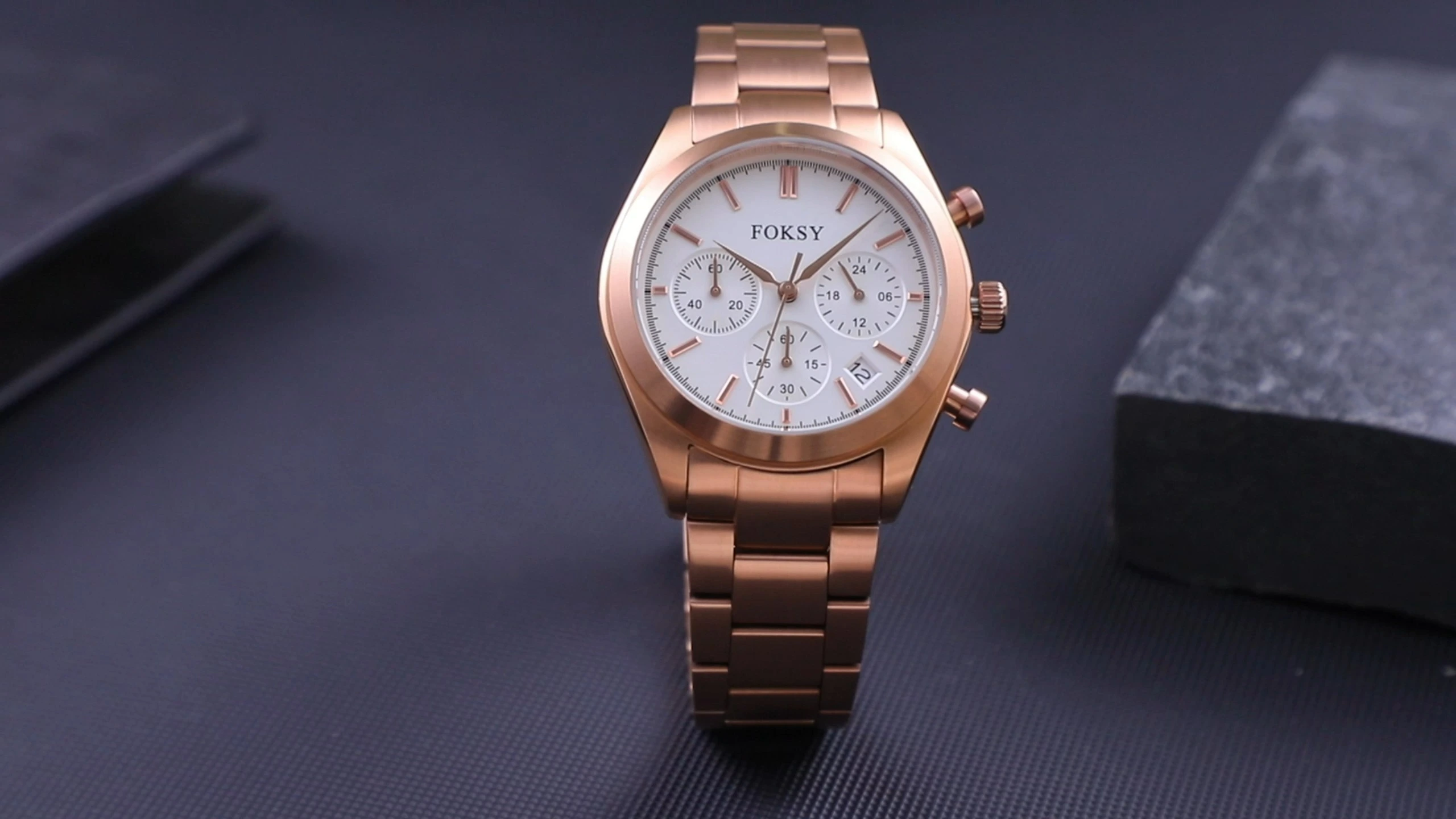 Custom Men Watch Quartz Watch Stainless Steel Chronograph 5ATM Business Leisure Watch 686-7-1001 1