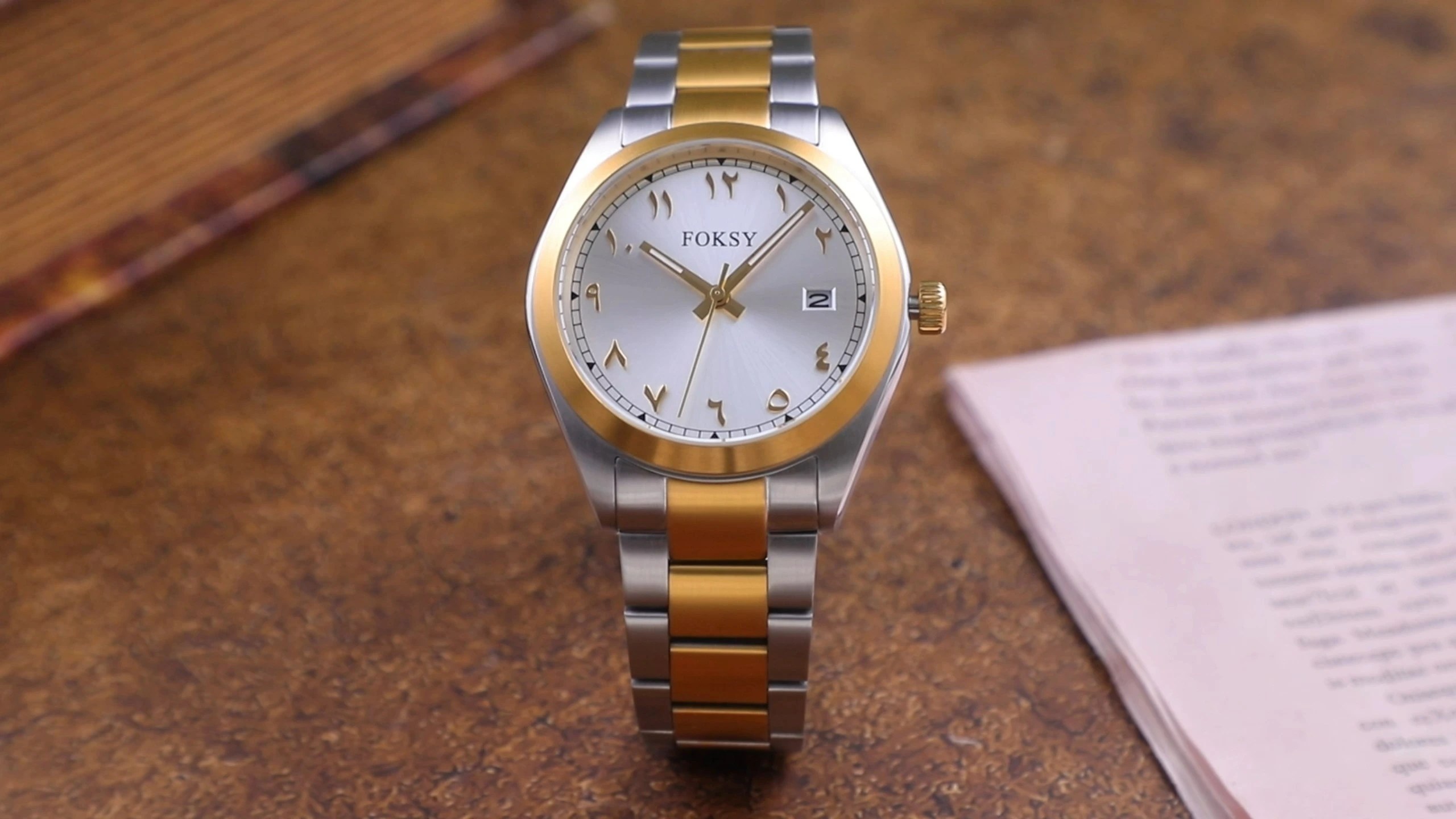 Custom Men Watch Quartz Watch Stainless Steel 5ATM Luminous Date Arabic Business Leisure Watch 686-7-1002 1