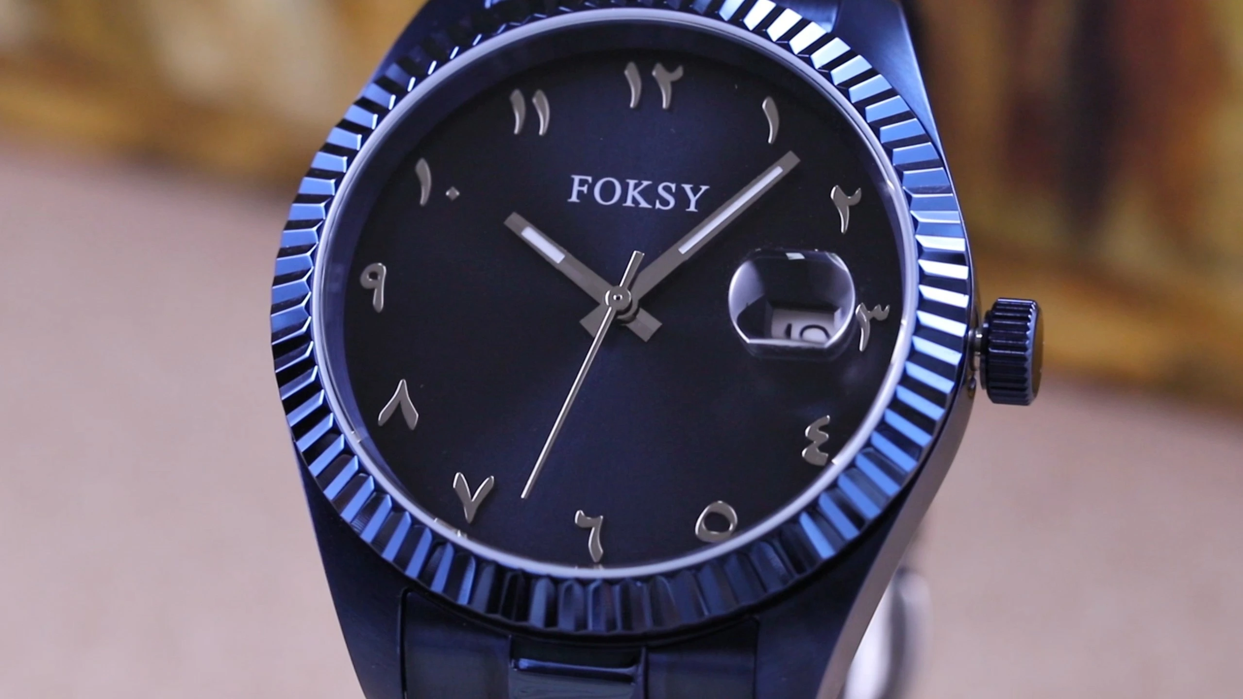 Custom Men Watch Quartz Watch Stainless Steel Luxury 5ATM Luminous Date Arabic Watch 657-7-1004 1