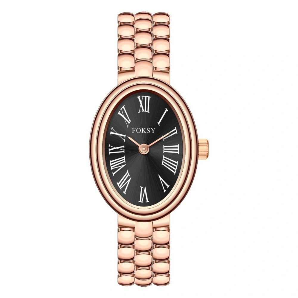 Reloj ovalado vintage para mujer, fabricado a medida, con números romanos, de acero inoxidable y movimiento de cuarzo resistente al agua. 1