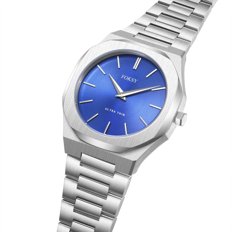 Reloj de pulsera octogonal delgado para hombre, de acero inoxidable, cuarzo, resistente al agua hasta 50 m. 1