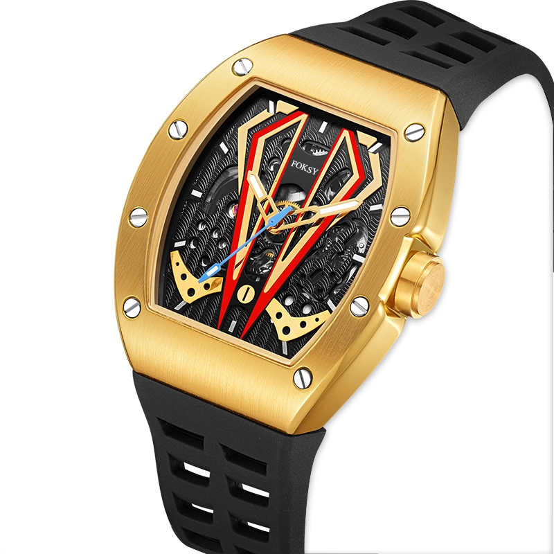 Popular Silicone Strap Popular Automatic Skeleton Watch For Custom Branding. 1