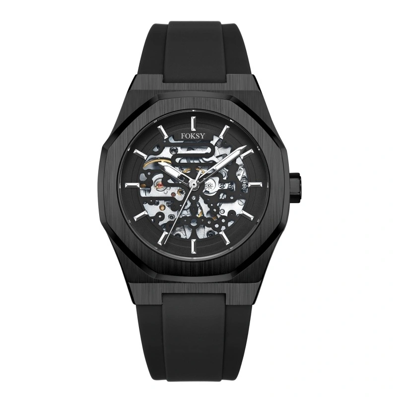 Octagonal Skeleton Automatic Watch Custom Logo OEM Men Mechanical Watch 1