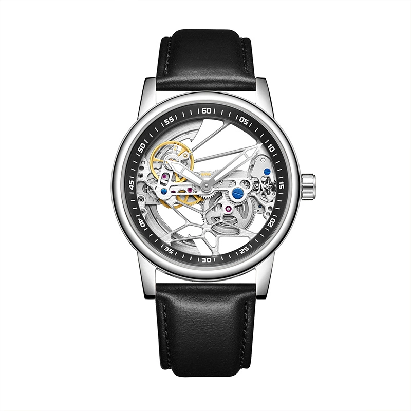 FOKSY Clear Custom Watch Skeleton Automatic Men Business Watch Double Transparent Watch 1