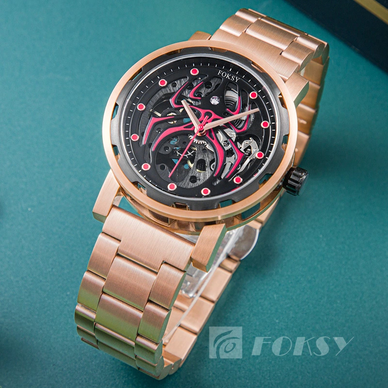 FOKSY Spider Skeleton Automatic Mechanical Watch 41mm Cool Custom 008-6-1002 1