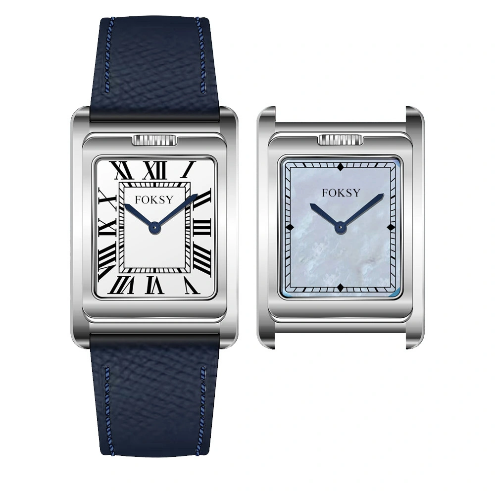 Reloj casual unisex FOKSY OEM con tapa abatible, movimiento de cuarzo, logotipo personalizado y cristal de zafiro 720-7-1001 1