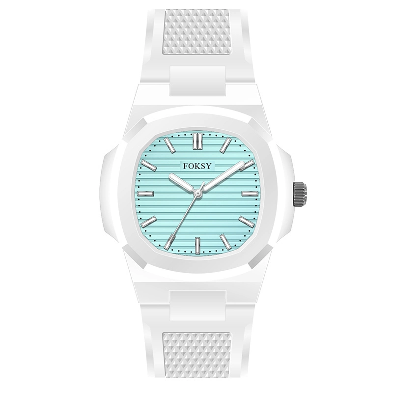 Montre unisexe octogonale en silicone à quartz, légère et décontractée, modèle K039-7-1001 1