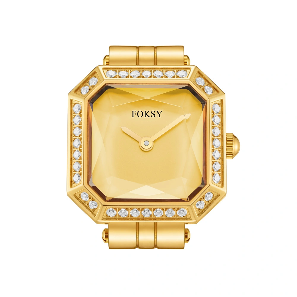China Unisex Faceted Crystal Ring Watch Diamond Bezel Quartz Finger Watch 659-7-1001 1
