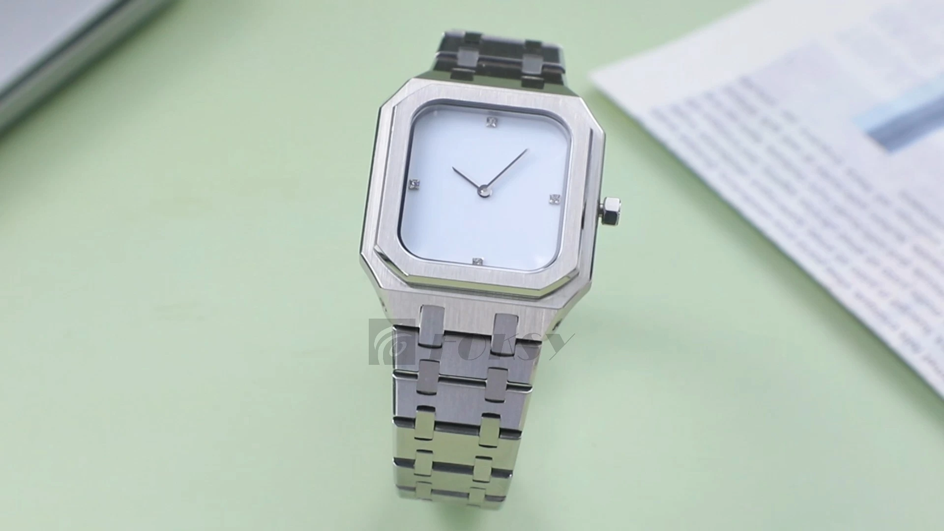 Unisex Square Diamond Quartz Watch Custom Logo Fashion Watch 627-7-1007 1