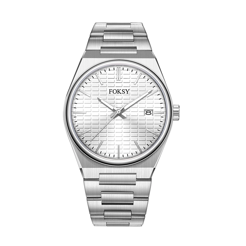 Men's Grid Dial Calendar  Quartz Watch Personalised Fob Watch Custom Stainless Steel 610-7-1114 1