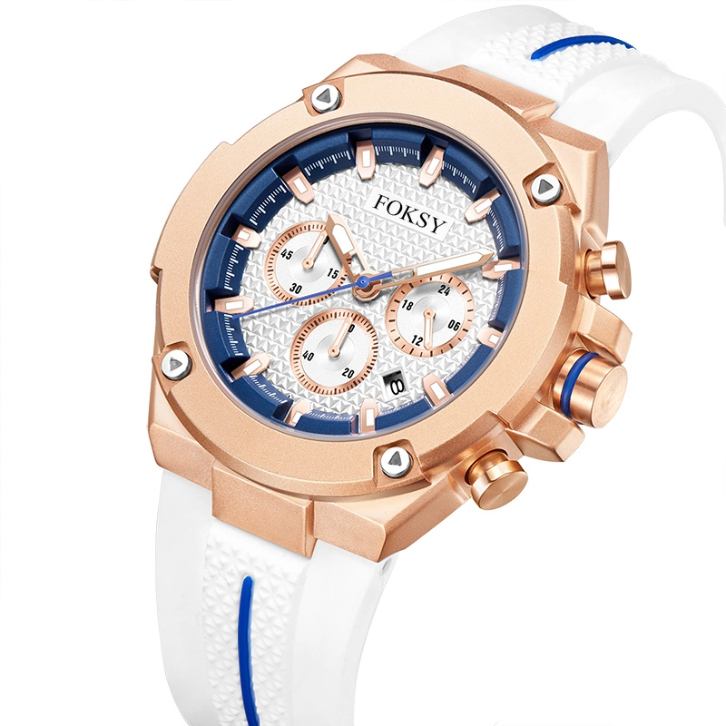 Time Watch Company Men's Custom Chronograph Watch Silicone Strap Watch 520A-7-1001 1