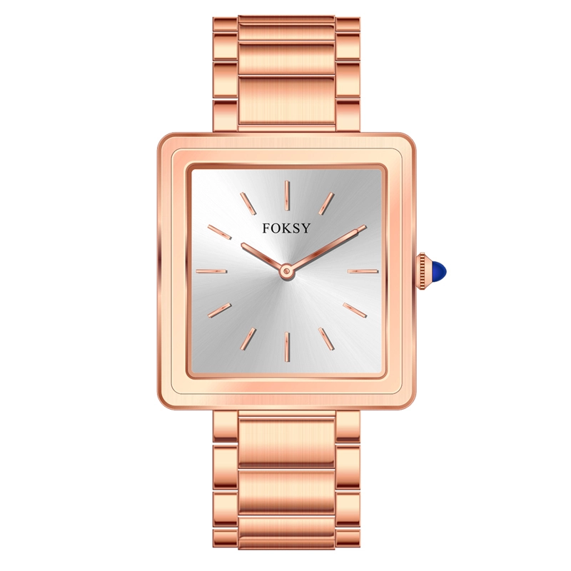 Custom Wrist watch Men's Ultra-Thin Square Watch Sunray Dial Quartz Watch 322-7-1001 1