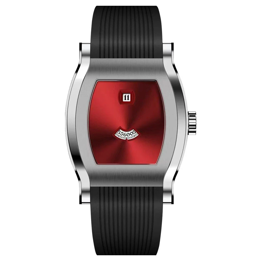 Personalized Watch Band Men's Tonneau Automatic Watch 718-6-1001 Custom Logo Silicone Strap Watch 1