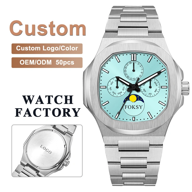 Luxury Chinese Watches Men's Moon Phase Chronograph Watch 197-7-1003 Custom Logo Watch 1