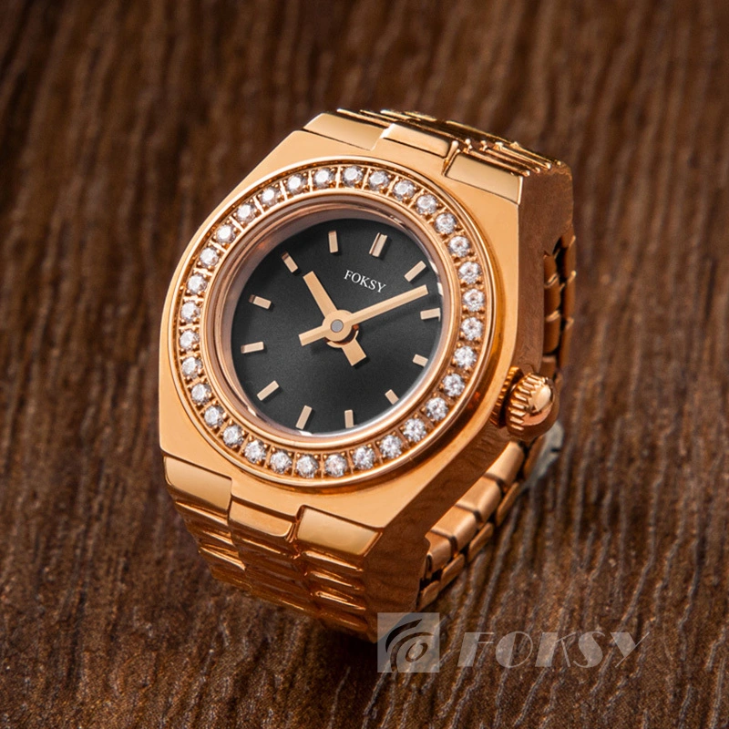 Crystal Bezel Customized Ring Watch Unisex Stainless Steel Fashion Watch 660-7-1001 1