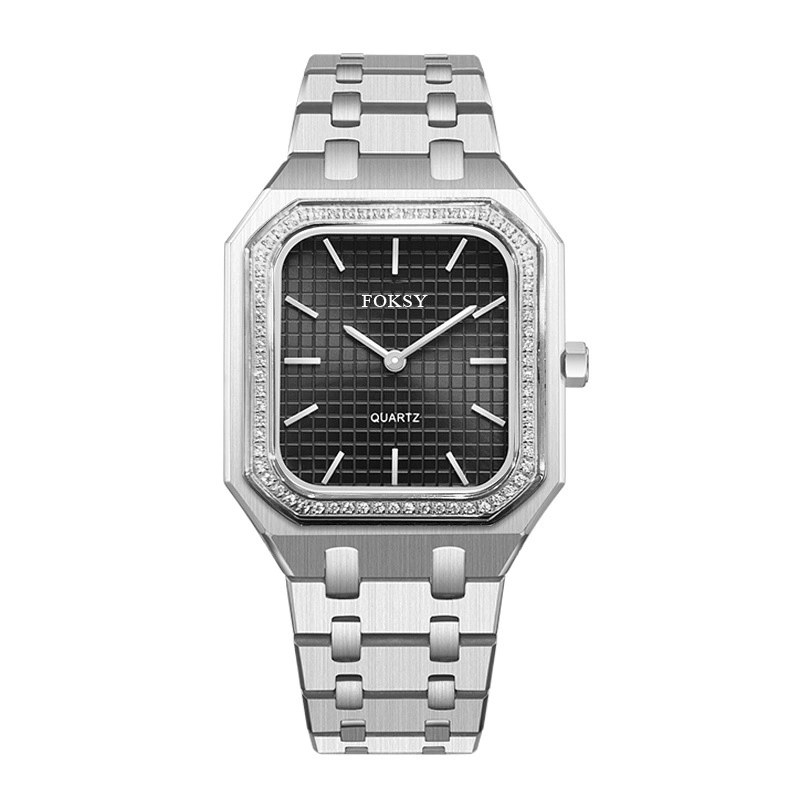 Diamond Bezel Square Customization Quartz Watch Unisex Watch Customized Wristwatch 627-7-1002 1