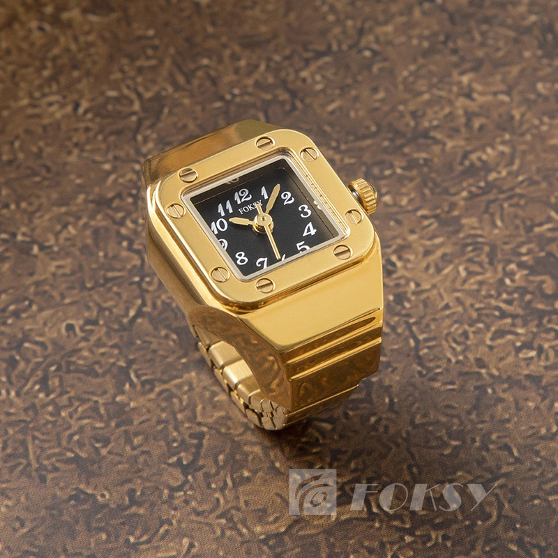 Square Dial Wholesale Time Ring Unisex Custom Business Small Watch 667-7-1001 1