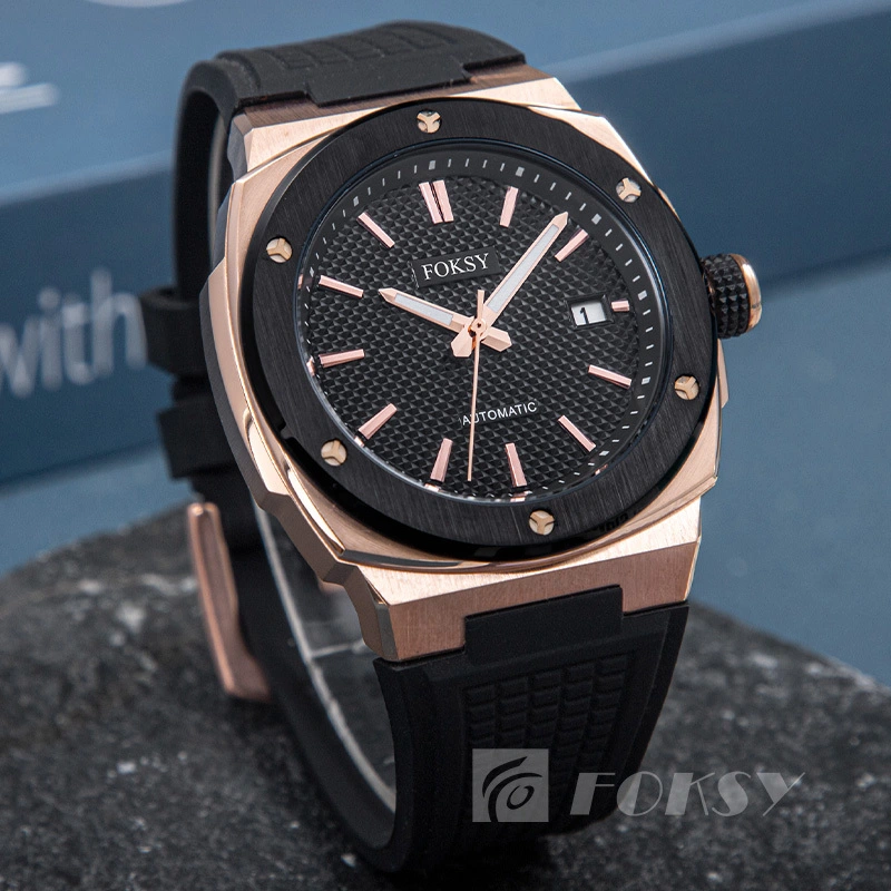 FOKSY Octagonal Leisure Automatic Watch Men Design Your Watch 636-6-1001 1