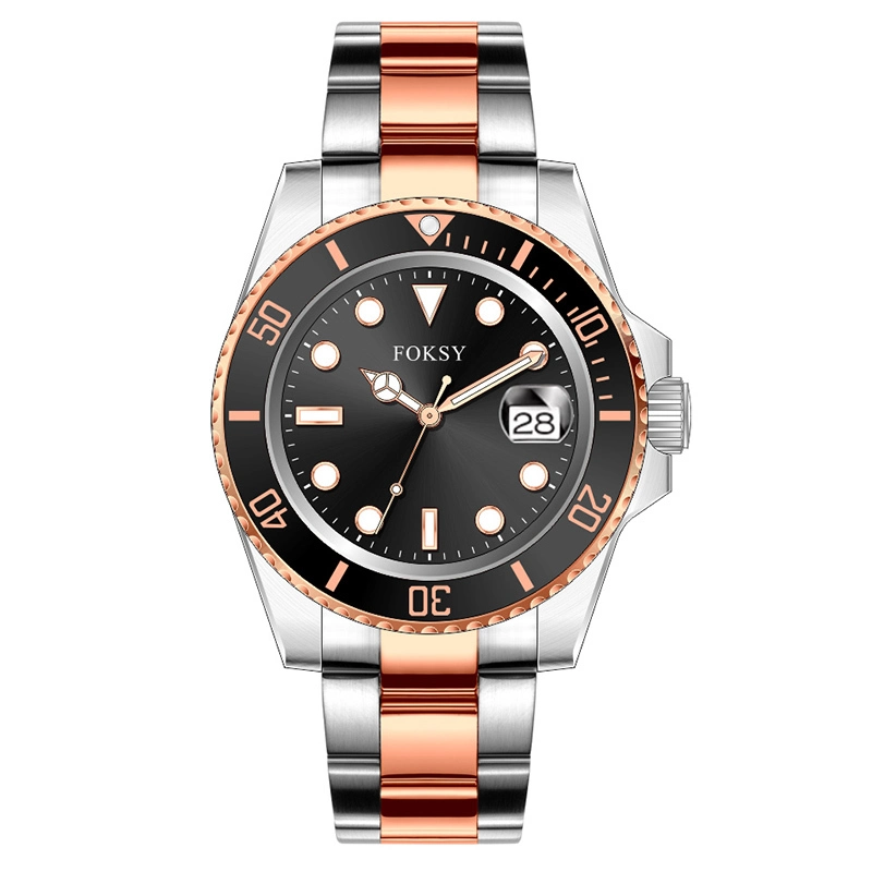 Submariner-Style Personalized Dual Dials Men Geometric Stainless Steel Watch 315-7-1005 1