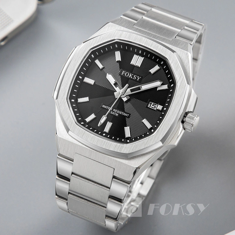 Octagonal Stereo Space Dial Watch Men Stainless Steel/Silicone Factory Watch 617-7-1001 1