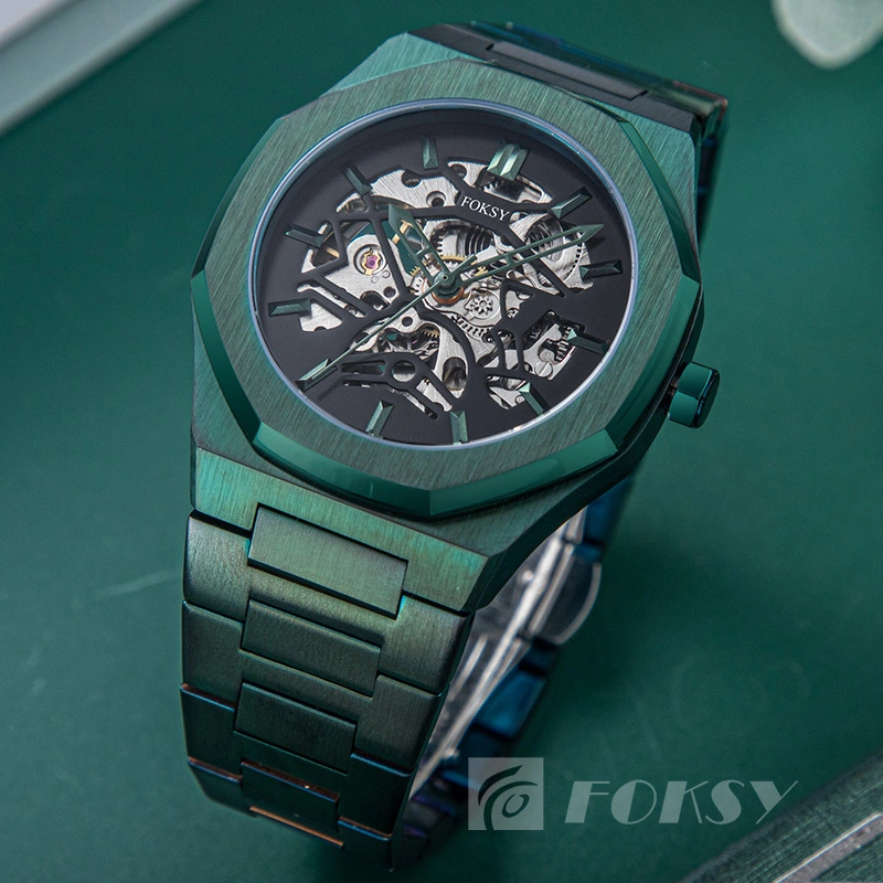 Octagonal Skeleton High-end Custom Mechanical Watch Men Watch 256-6-1031 1